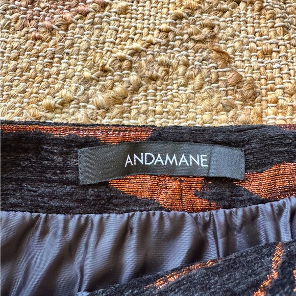 The Andamane Bertha Bronze & Black Metallic Tiger Mini Skirt NWOT - Picture 7 of 10